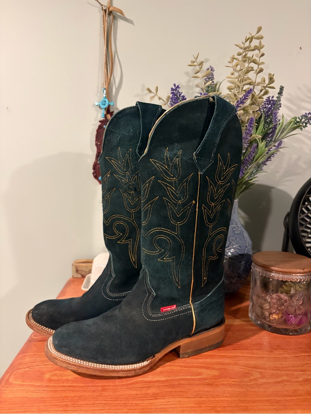 Dark Green Suede RANCHHER Boots